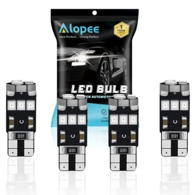 Image of Alopee 4 Pack T10 501 W5w Red Canbus Error Free LED Bulbs,9 SMD 2835 Chipsets Car Replacement Bulb For 194 168 2825 Map Dome Courtesy License Plate Side Marker Light (12V)