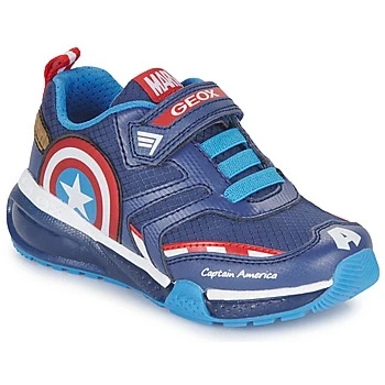 Image of Geox J Bayonyc Boy Sneaker, Navy Red, 7 UK Child