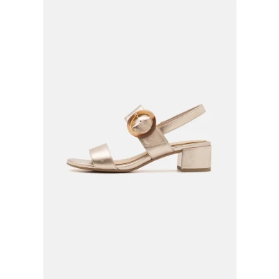 Image of MARCO TOZZI Women&#039;s Sandale mit Absatz 2 28219 44 Heeled, Platinum, 7.5 UK