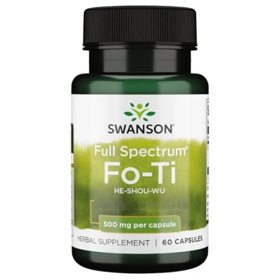 Image of Swanson Full Spectrum Fo Ti, He Shou Wu, 500mg, 60 Capsules, Laboratory Tested, Soy Free, Gluten Non GMO