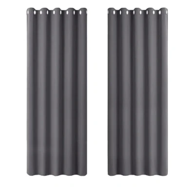 Image of PONY DANCE Blackout Thermal Curtains 66x72 Inch for Living Room Grey Eyelet Lounge Window Treatment Bedroom/Nersery &amp; Drapes, W66 X L72, Gray