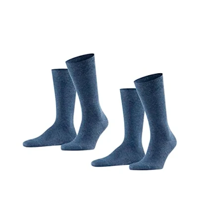 Image of Falke Swing 2PACK Business &amp; Casual Socks Navyblue melange, Men&#039;s, Size: 8.5 11, melange