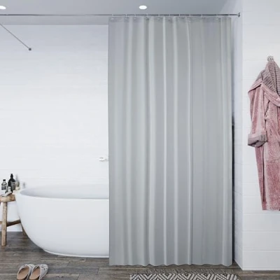 Image of Croydex, Grey Textile Shower Curtain 180 x 180cm