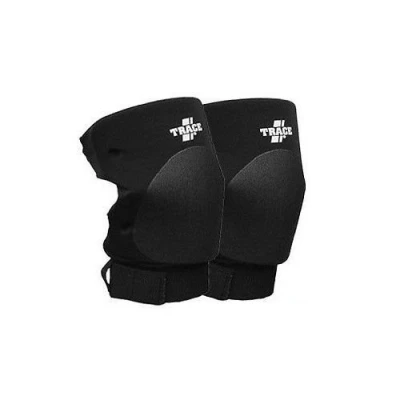 Image of Trace Knee Pads with Strap in Black for Professional Wrestling Gear Attire or Training Wear (XL)
