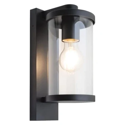 Image of Long Life Lamp Company Outdoor Wall Lantern Clear Glass Diffuser Garden Light Black Porch ZLC 378 with LED 4w Warm