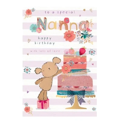 Image of Nanna Birthday Card 7.75 x 5.25 Inches Words and Wishes