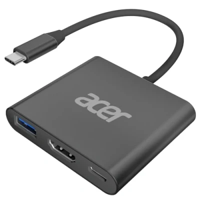 Image of Acer USB C Hub, 3 in 1 to HDMI Multi Port Adapter,with 5Gbps 3.0 GEN1 Data Port, 4K and PD Max 100W Charging for Phones, Tablets, iPad Pro, MacBook Laptops More