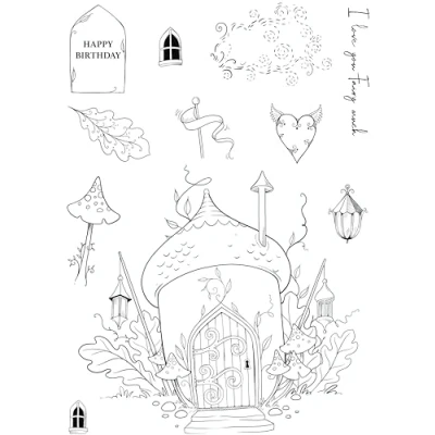 Image of Pink Ink Designs Shine A Light 6 in x 8 Clear Stamp Set, A5