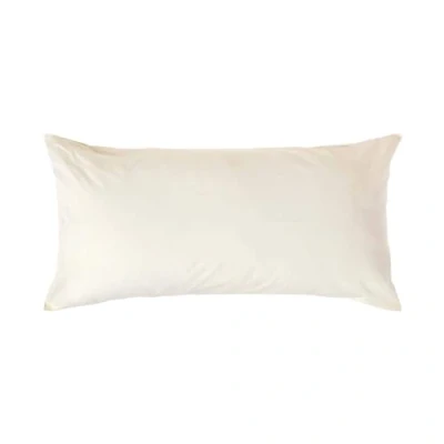 Image of HOMESCAPES Cream Pure Egyptian Cotton Euro Size Pillowcase 40 x 80 cm 200 TC 400 Thread Count Percale Equivalent Pillow Case with Zip