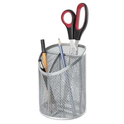 Image of Wedo Butler Office Desk Organiser with 3 Compartments Powder Coated Metal Wire 11 x 14.7 cm Silver 65654