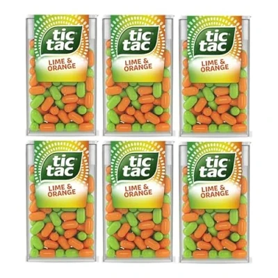Image of 6 x Lime &amp; Orange Tic Tac Mint Sweets For Little Moments of Refreshment Sold By VR Angel