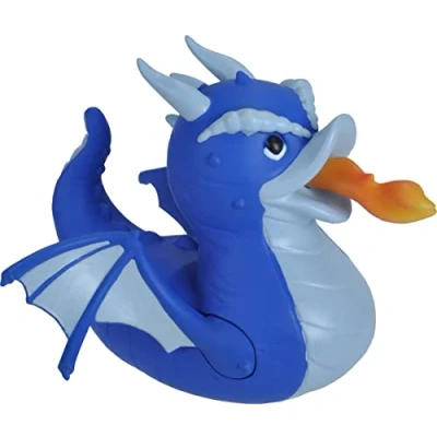 Image of Wild Republic Rubber Duck, Blue Dragon, Gift for Kids, Great Kids and Adults, 4 inches