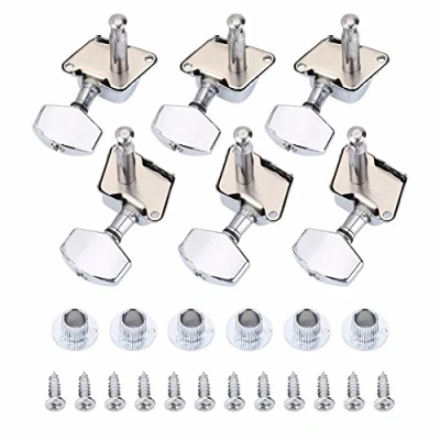 Image of Alomejor Metal Machine Heads 3L 3R Guitar Tuning Pegs Grover Style Chrome Head Keys Set For Part