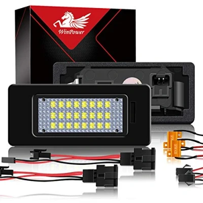Image of WinPower Error Free LED Number License Plate Light White Lamps Bulb 6000K Compatible with A1/S1/A3/S3/A4/S4/A5/S5/A6/S6/A7/S7/Q3/Q5/Q7/TT/TTS/TTRS, 2 Pieces