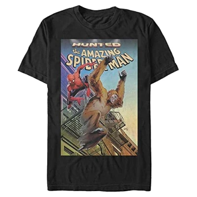 Image of Marvel Classic Hunted Spider Man Organic Short Sleeve T Shirt, Black, S