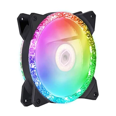 Image of Cooler Master MasterFan MF120 Prismatic Case Fan 120 mm, Triple Ring Addressable RGB Lighting, Cristal Effect, Silent Cooling Full Compatibility
