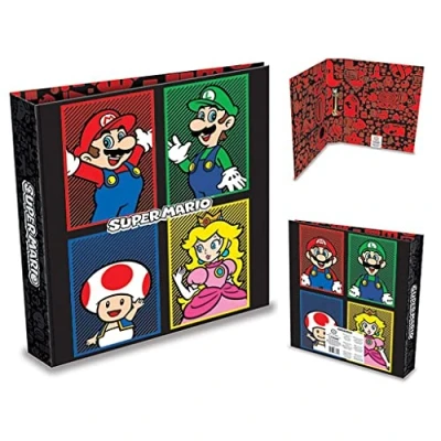 Image of Pyramid International Super Mario A4 Ring Binder Folder (4 Colour Design) Official Merchandise