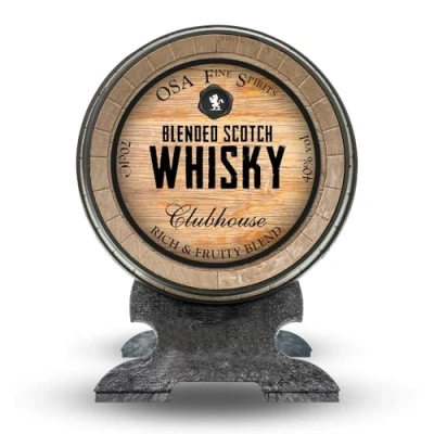 Image of OSA Fine Spirits Clubhouse Blended Scotch Whisky, Barrel Edition 40% ABV 70cl Rich Sweet, Spicy Flavours Award Winning Whisky Enjoy Neat or in Drinks Gift