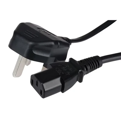 Image of Maplin Power Lead IEC C13 Female Plug to UK 3 Pin Mains 13 Amp Fuse, 2m Cable