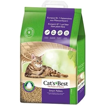 Image of Cat&#039;s Best Smart Pellets 100% Vegetable Cat Litter, Innovative Clumping Litter for Cats Made from Non stick Active Wood Fibres Stops Carrying Out 10kg/20L