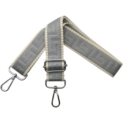 Image of Adjustable Shoulder Strap for Women Colourful Bag Replacement Wide 3.8 cm with Silver Carabiners, Handbags, Crossbody, Grey