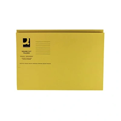 Image of Q Connect Square Cut Folder Mediumweight 250gsm Foolscap Yellow (Pack of 100)