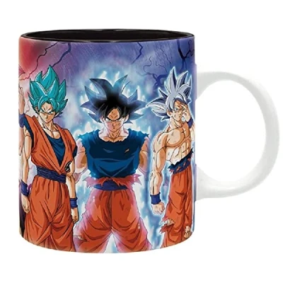 Image of Dragonball Super Mug Son Goku Transformations Coffee Logo Gift Box, Multicolor