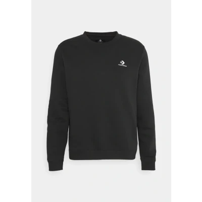 Image of Converse Classic FIT LEFT Chest STAR CHEV EMB CREW BB Sweatshirt, Size: Large, Black