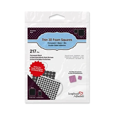 Image of SCRAPBOOK ADHESIVES BY 3L Thin 3D Foam Squares Black Mix