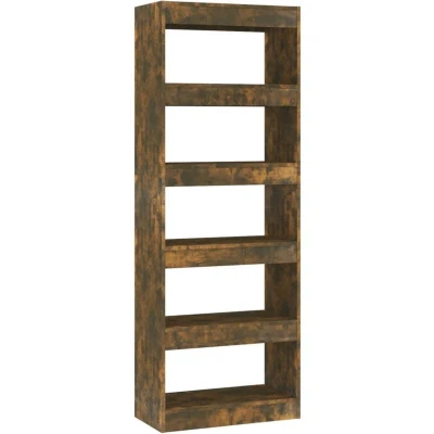 Image of vidaXL Book Cabinet/Room Divider Smoked Oak 60x30x166 cm Engineered Wood