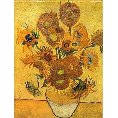 Image of Wee Blue Coo Van Gogh Still Life Fifteen Sunflowers Vase Unframed Wall Art Print Poster Home Decor Premium