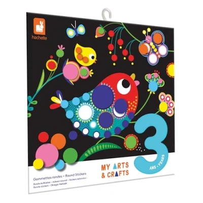 Image of Janod My Arts &amp; Crafts From 3 Years Round Stickers 4 Boards Children&#039;s Creative Leisure Kit Fine Motor Skills and Concentration J09146