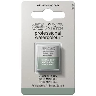 Image of Winsor &amp; Newton 0101427 Professional Watercolour Mineral Grey, 1/2 Bowl Paint, Vivid Colours in Artist Quality, High Colour Brilliance and Luminosity, Non fading
