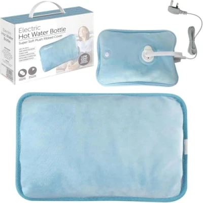 Image of Mantraraj Rechargeable Electric Hot Water Bottle Bed Heating Pad Hand Body Warmer Massaging Heat Pain Relief Fast Auto Shut Off Function Over Protection &amp; No Refill Blue