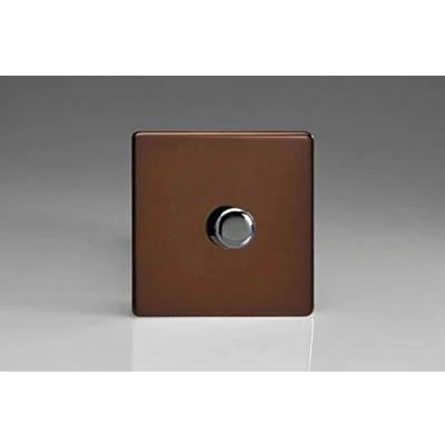Image of Varilight V Pro Screwless Mocha 1 Gang LED Trailing Edge Dimmer Switch or 2 Way