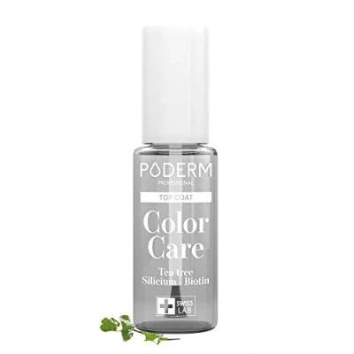 Image of PODERM TOP COAT Protective Enriched with TEA TREE Ensures long lasting colour Prevention &amp; Treatment for Yellow/Damaged Nails Natural Vegan Ingredients Swiss Lab