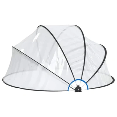 Image of vidaXL Pool Dome Round Transparent Efficient UPF 30 PVC and Fibreglass Construction, for Max Diameter 275 cm Built in/260x90 Above Ground Pools
