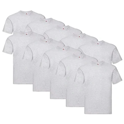 Image of Fruit of the Loom Men&#039;s Original T. T Shirt (Pack 10), 10 x White + 1 Hl Purchase Notepad, L