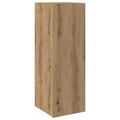 Image of vidaXL hanging tv cabinet/media stand artisan oak, engineered wood, modern style, 30.5cm W x 30cm D 90cm H, living room/lounge organization