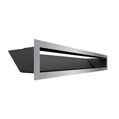Image of KRATKI Ventilation Grille Air Hot 9 x 60 cm Polished Exhaust for Fireplace Intake at an Angle of 45 Degrees Overheat Resistant Ideal Modern