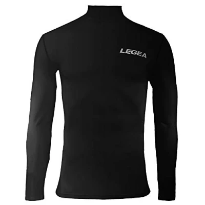 Image of Legea Body 6 Dynamic Men&#039;s Long Sleeve High Collar Undershirt, Mens, T shirt Dynamic, black, FR : M (Taille Fabricant M)