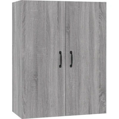Image of vidaXL Hanging Cabinet with 2 Doors Engineered Wood Construction Wall Mounted Grey Sonoma Living Room or Bedroom Accessory