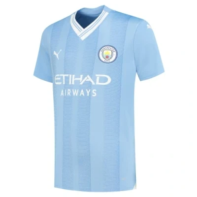 Image of Manchester City F.C. Kids Home Shirt 2023/24 Season Team Light Blue Size: 15/16 Years