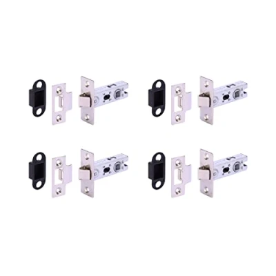 Image of HANDLEZONE® 4 Pack 65mm (2 1/2 inch) Silver Nickel Tubular Mortice Latch, Catch for Internal Timber Doors