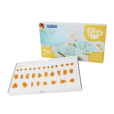 Image of PME Fun Fonts Numeral and Special Characters Stamping Set, Collection 2, Numbers &amp; Special, Yellow