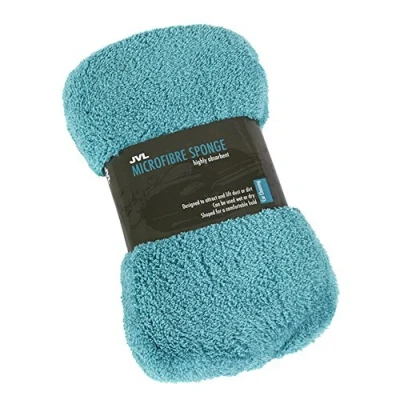 Image of JVL Car and Bike Care Cleaning Range Microfibre Bone Shaped Sponge, Teal, 26 x 6 14 cm