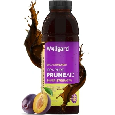 Image of Wellgard Prune Juice, PruneAid 100% Fresh Juice 500ml, Made in UK
