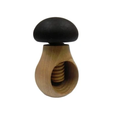 Image of Wooden World Nutcracker Mushroom VERY SOLID Dark Brown