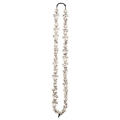 Image of Boland Skull and Bones Necklace One Size, White Accessory for Pirate Costumes, Halloween or theme parties