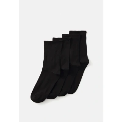 Image of Lindex ROLL EDGE 4 PACK Socks, Women&#039;s, Size: 3.5 5, Black